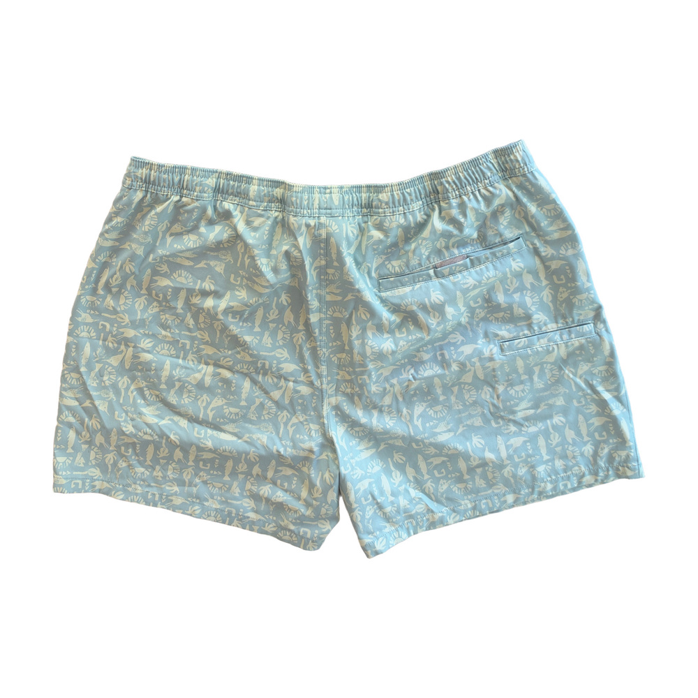 Huk Swim Shorts XXXL Aqua Tropical Fish Print Drawstring - Picture 2 of 5